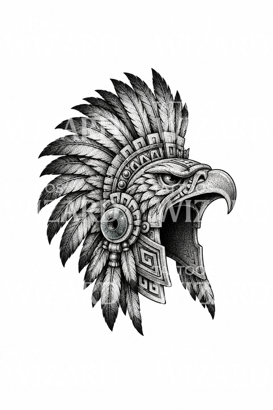 Aztec Eagle Warrior Helmet Tattoo