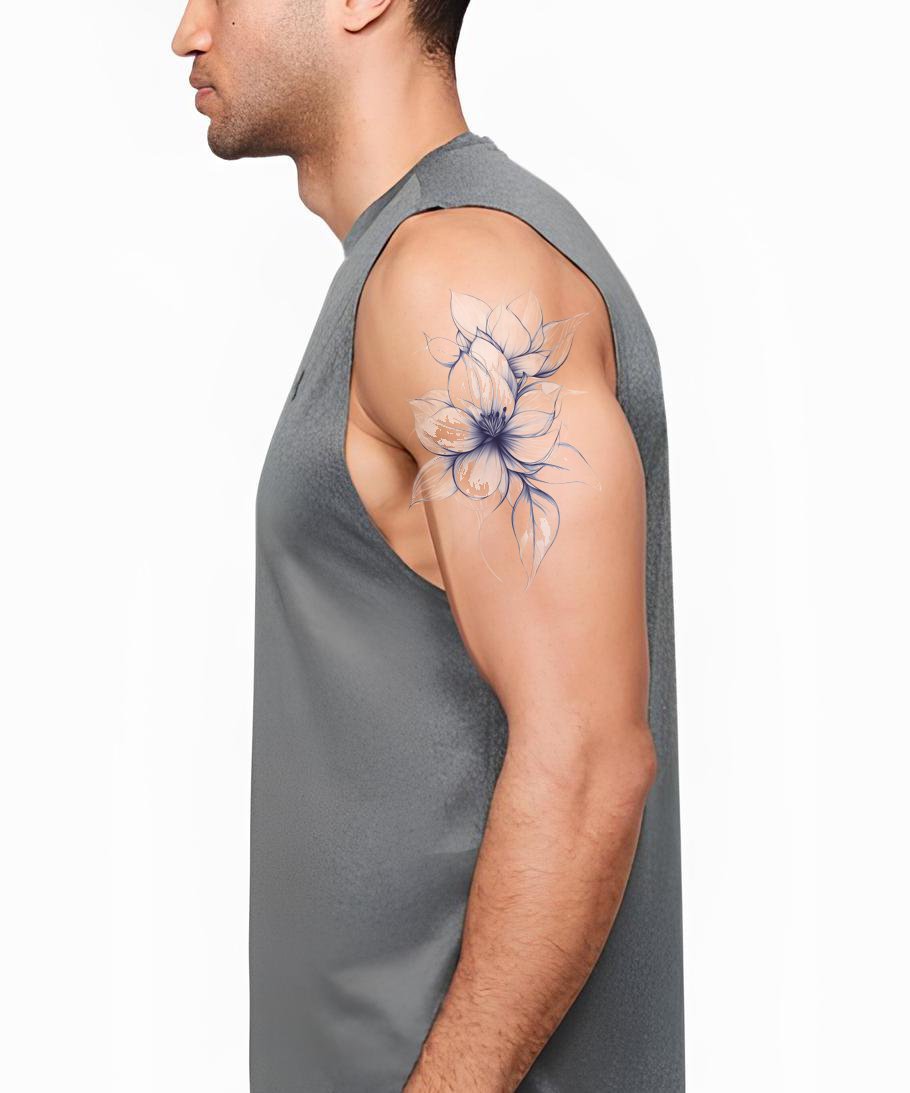 Azure Petal Flow Tattoo Design