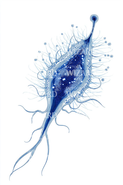Azure Protozoa Flow Tattoo Illustration