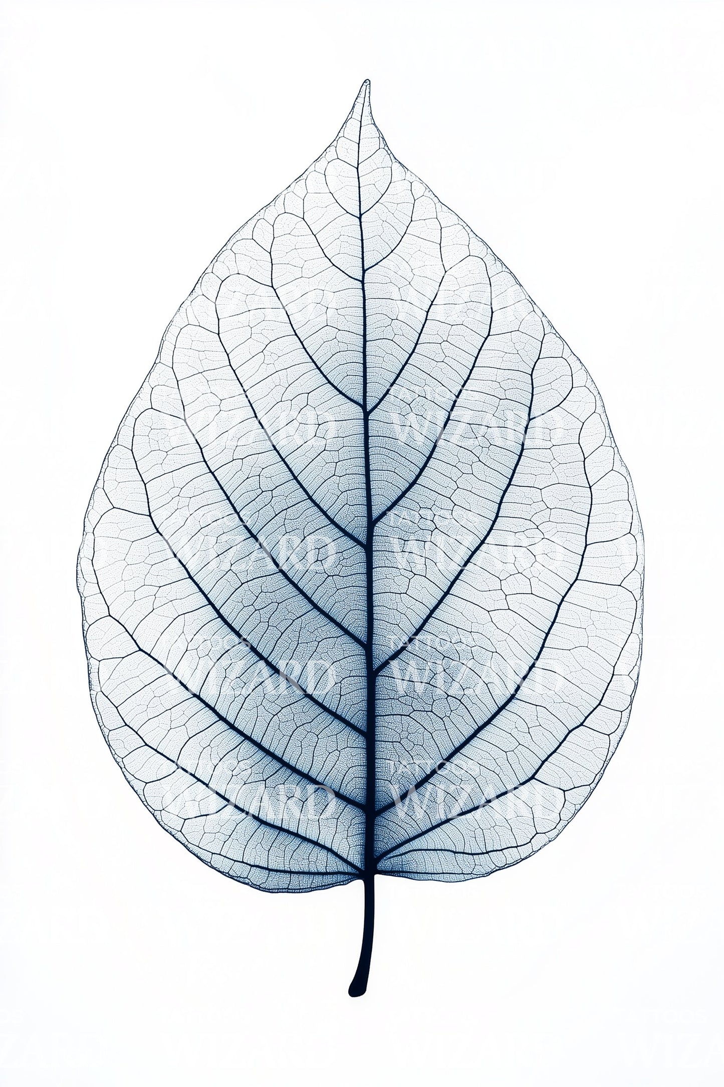 Azure Vein Leaf Tattoo Idea