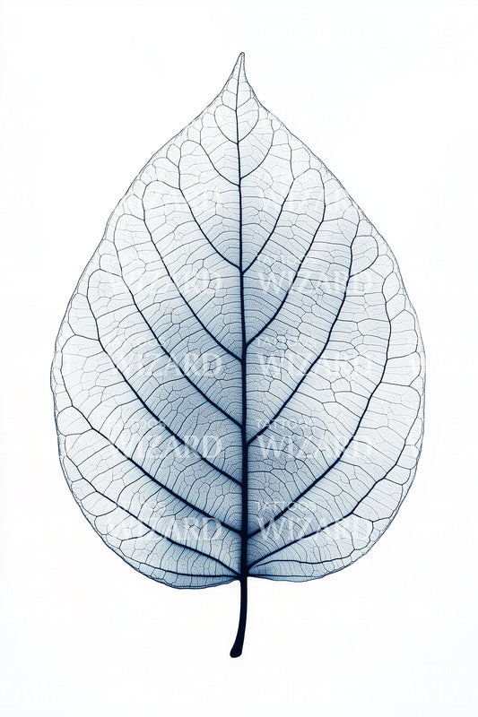 Azure Vein Leaf Tattoo Idea