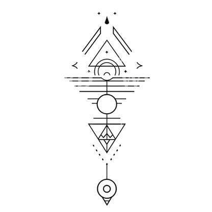 Geometric Symbols Grounded Tattoo Design