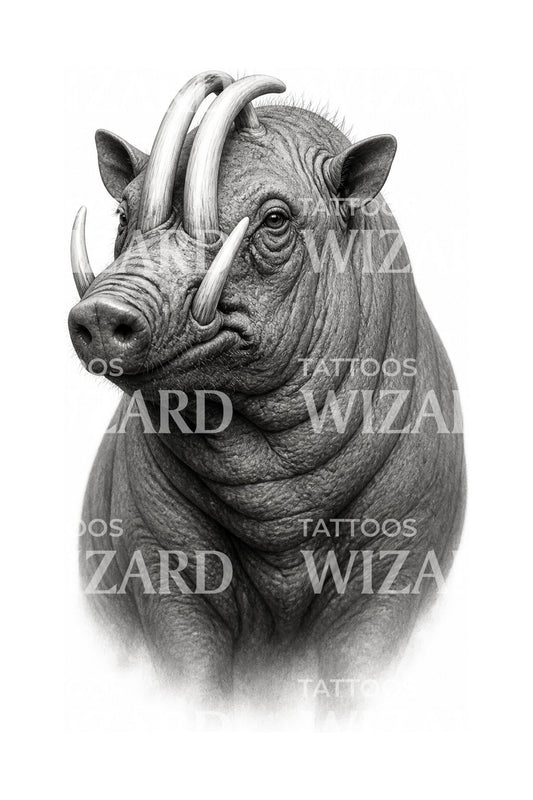Babirusa Geyik Domuzu Dövme Tasarımı