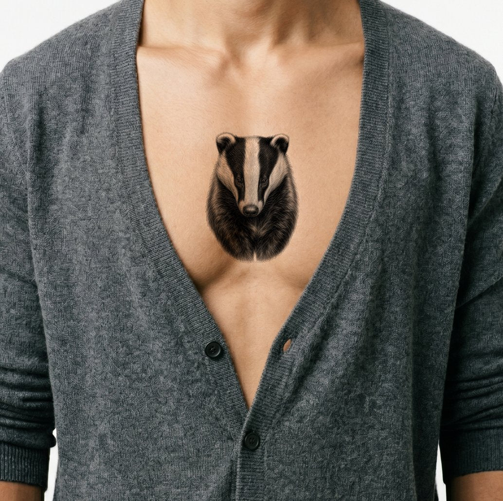 European Badger Tattoo Design