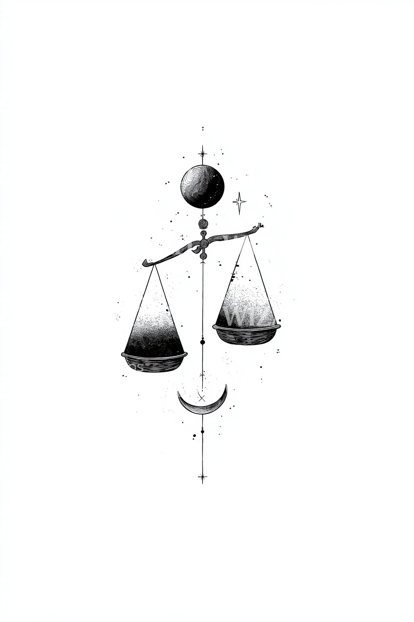 Balance Scales Orbit Tattoo Idea