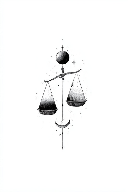 Balance Scales Orbit Tattoo Idea