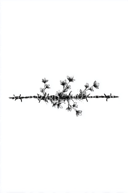 Barbed Blossom Divider Tattoo Idea