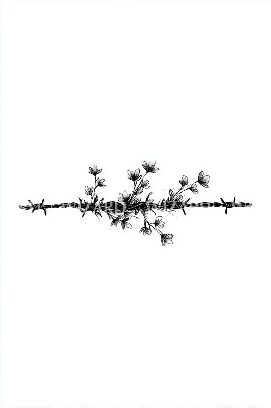 Barbed Blossom Divider Tattoo Idea