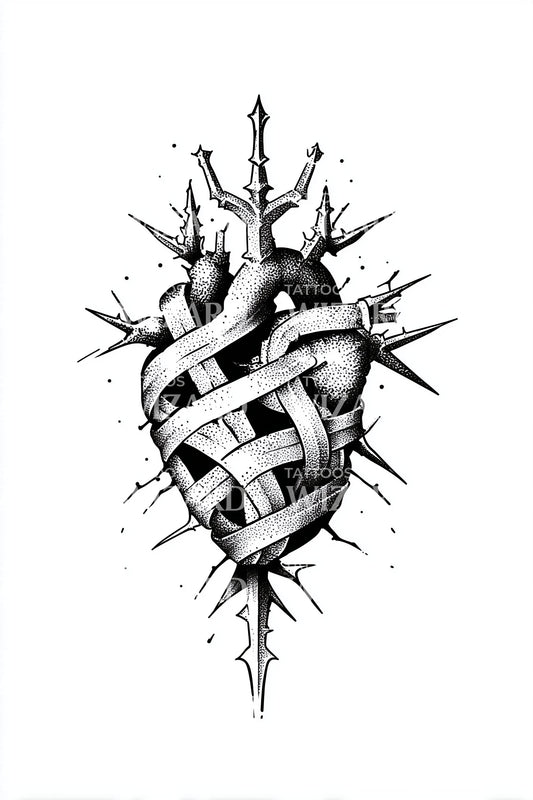 Barbed Heart Anatomy Tattoo Design