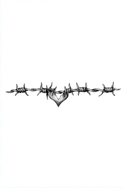 Barbed Wire Diamond Line Tattoo Design
