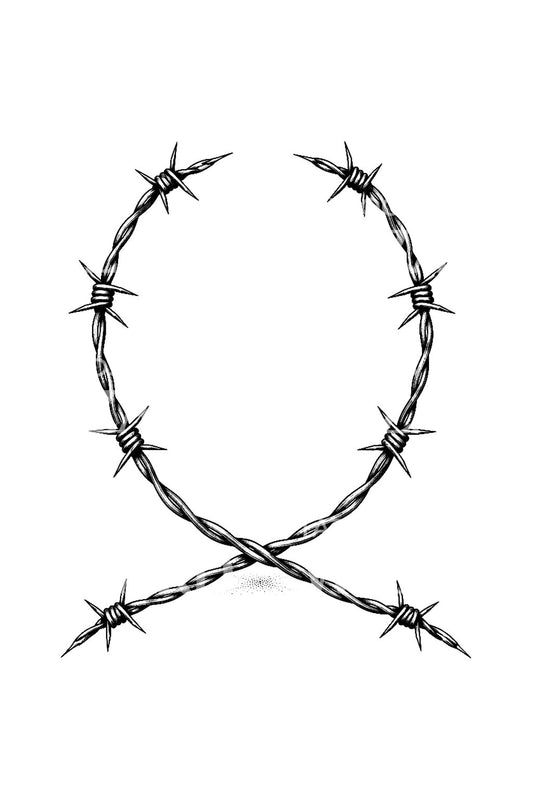 Tattoo-illustratie van een prikkeldraadlus