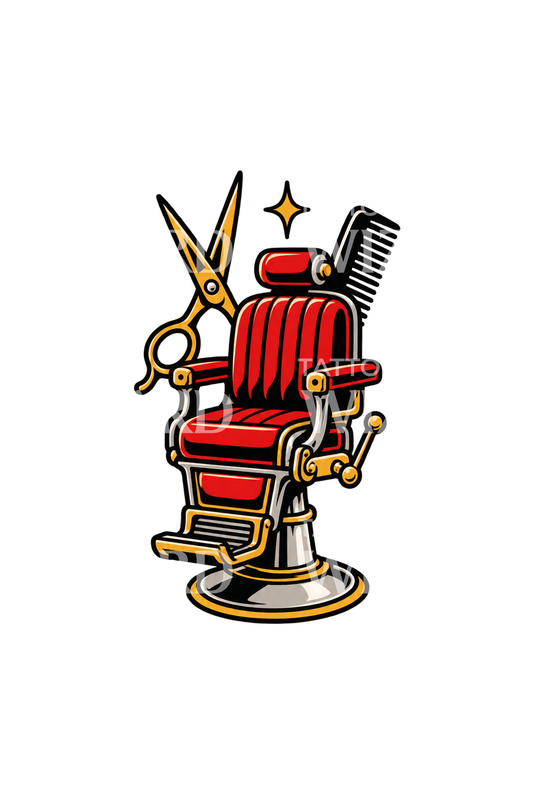 Barber Chair Scissors and Comb Tattoo