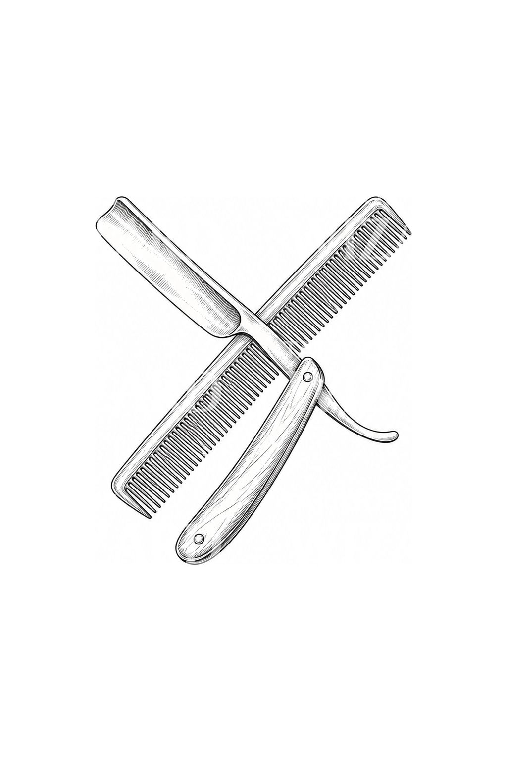 Barberbarber og kam i fine line