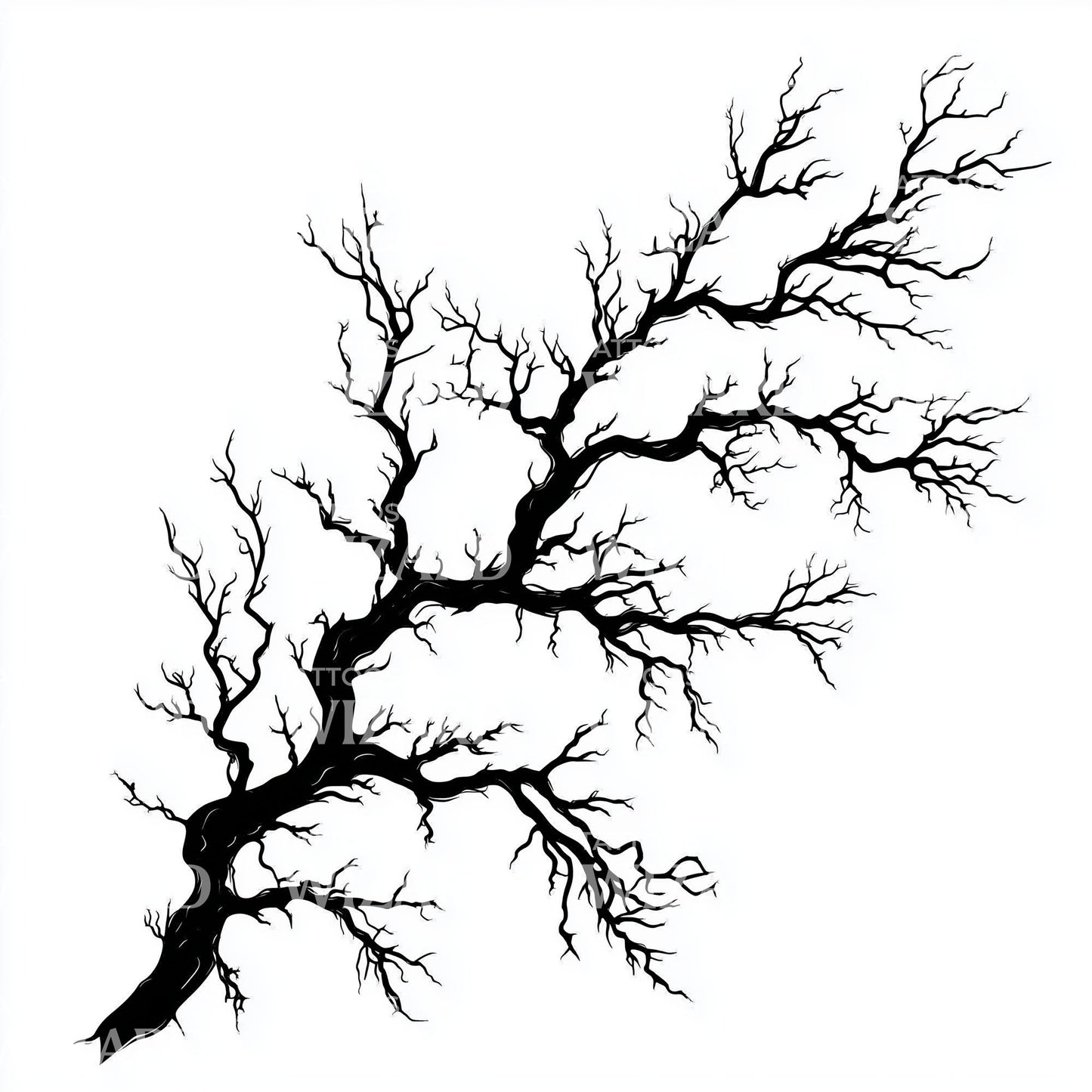 Bare Tree Branch Tattoo Idea