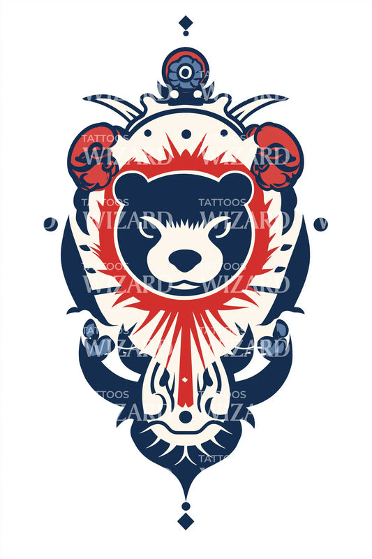 Barok beer wapenschild tatoeage ontwerp