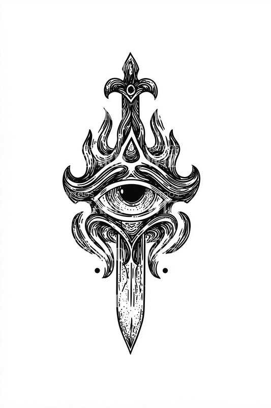 Baroque Eye Relic Tattoo Design