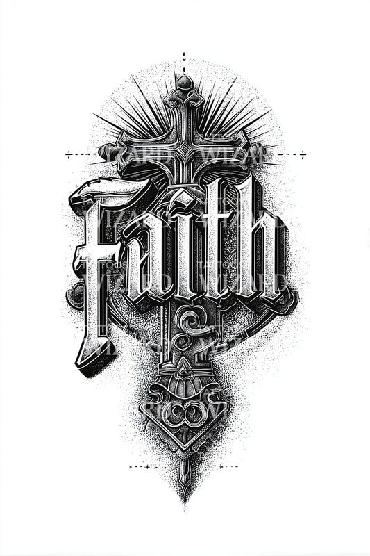 Baroque Faith Emblem Tattoo Design