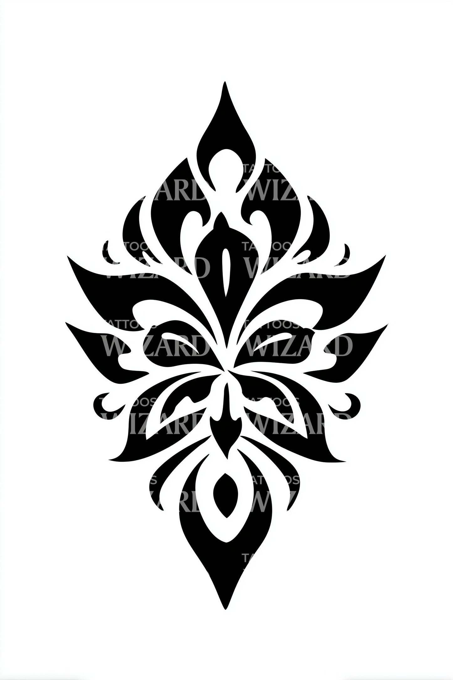 Baroque Floral Damask Tattoo Idea