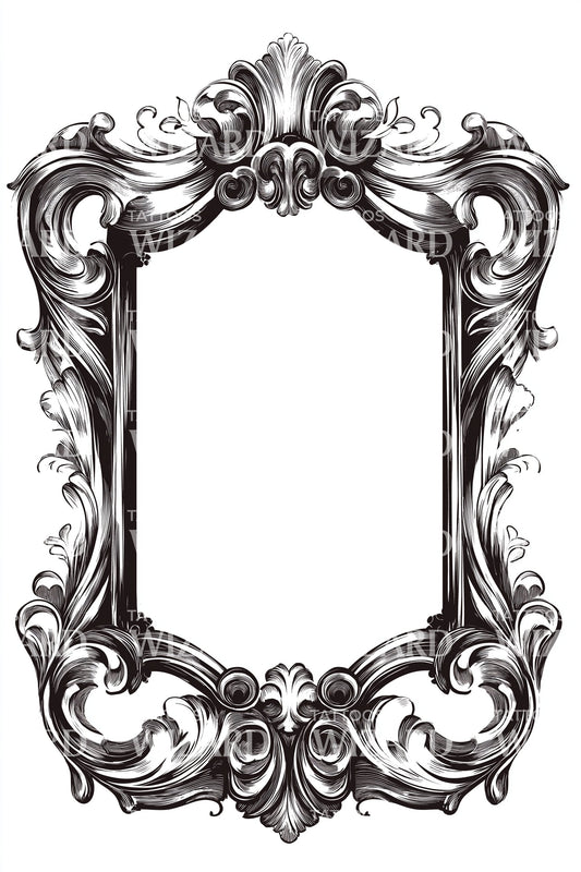 Baroque Ornate Frame Tattoo Design