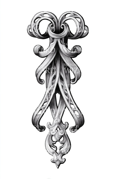 Baroque Scrollwork Tattoo Design