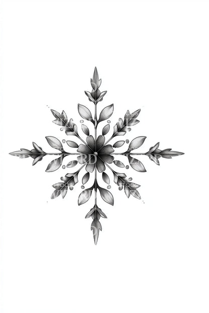 Idea de tatuaje de cristal de nieve barroco