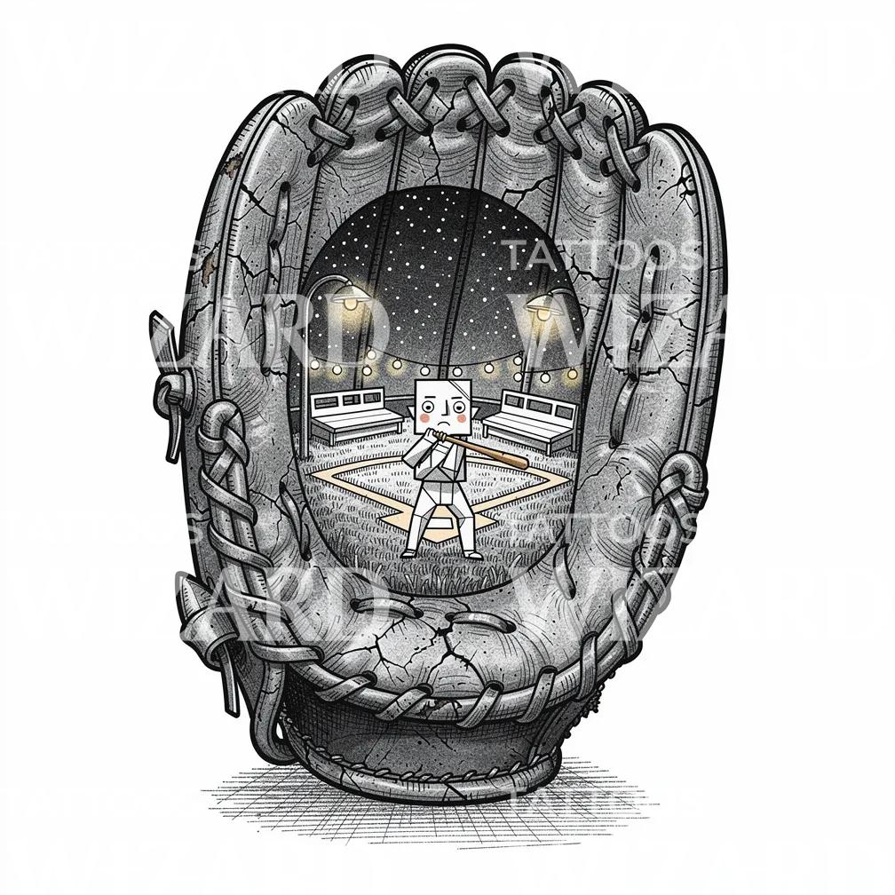 Baseball Glove Portal Tattoo Design