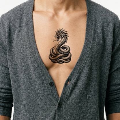 Design de tatouage Roi Serpent Basilic
