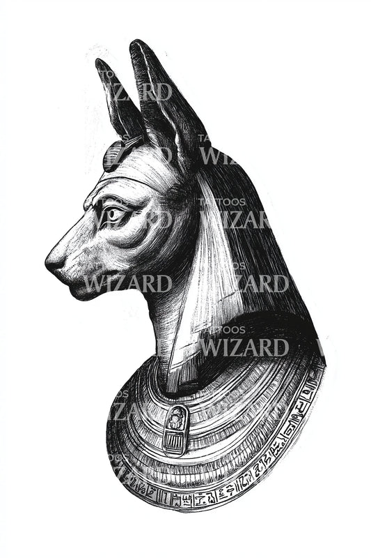 Bastet Sacred Cat Tattoo Design
