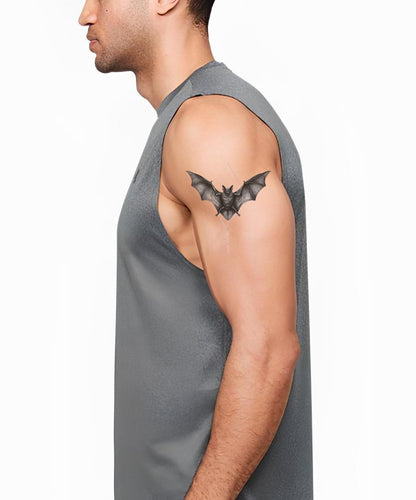 Geometric Bat Emblem Tattoo Design