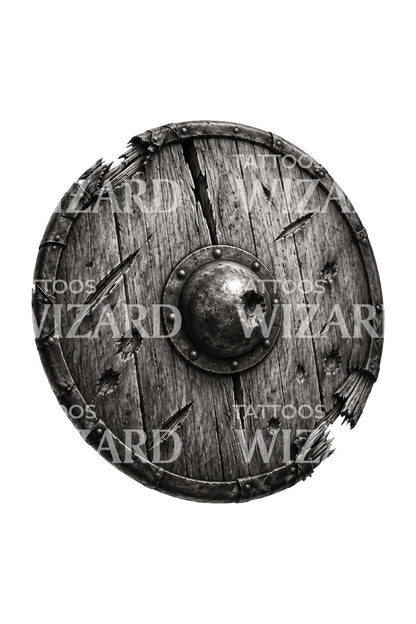 Desain Tato Perisai Viking yang Babak Belur