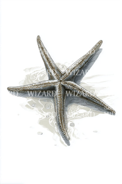 Beach Sand Starfish Tattoo Design
