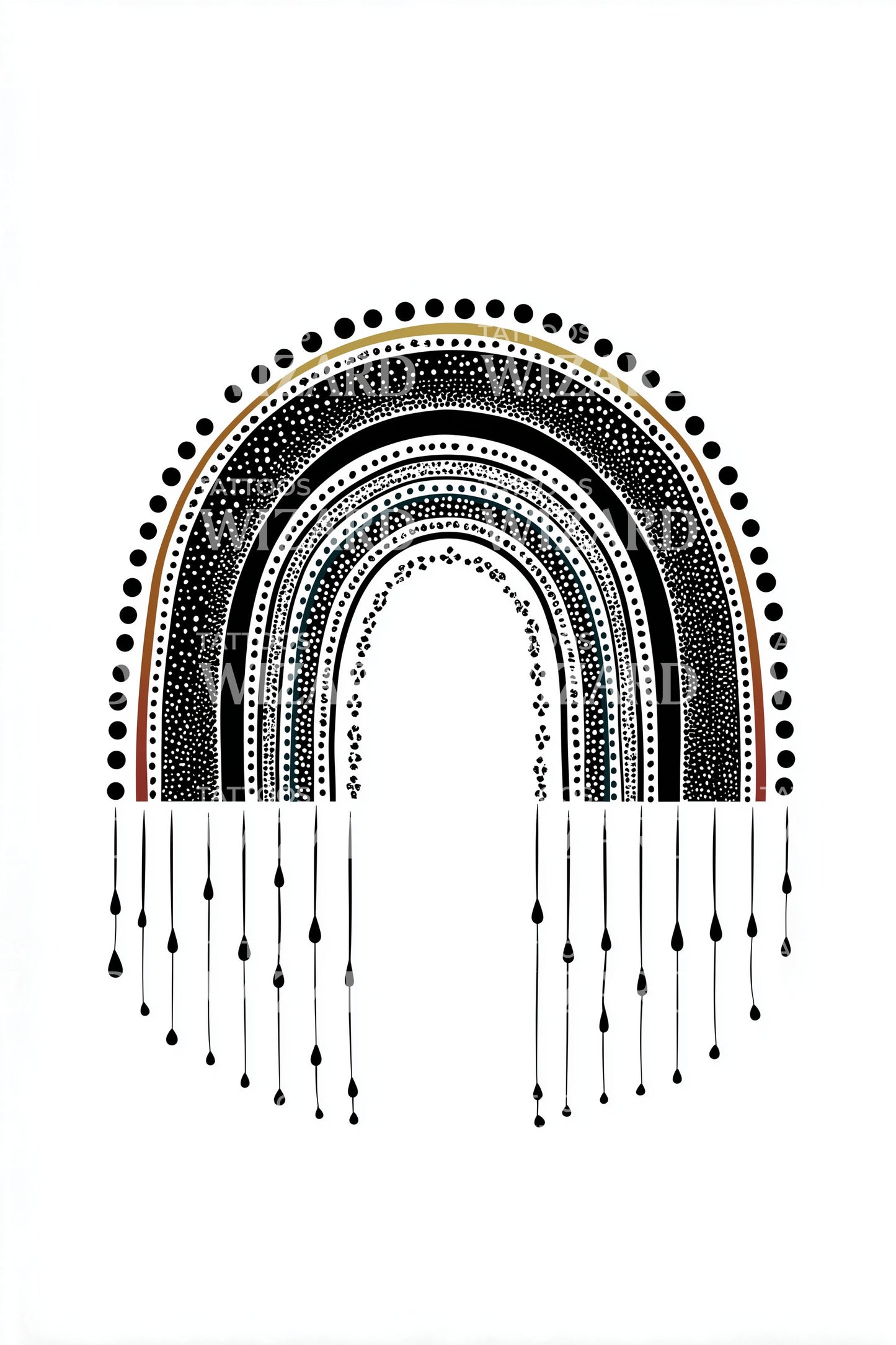 Beaded Rainbow Arch Tattoo Design