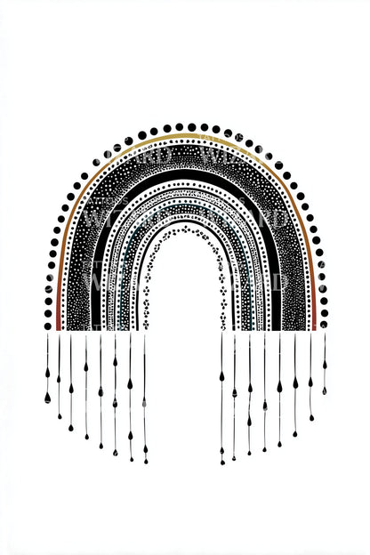 Beaded Rainbow Arch Tattoo Design