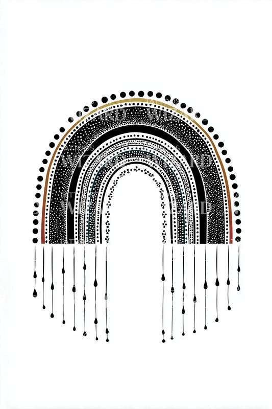 Beaded Rainbow Arch Tattoo Design