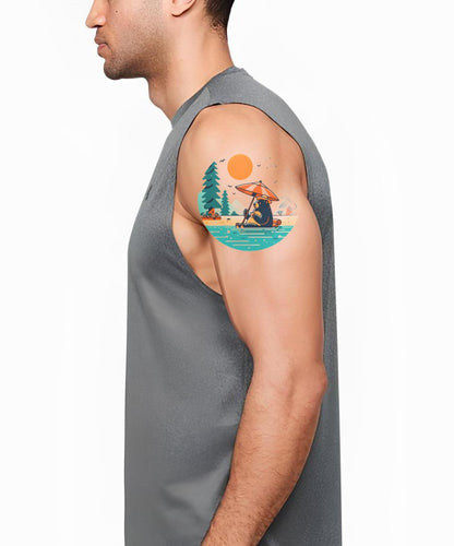 Bear Enjoying Holiday Tattoo Design