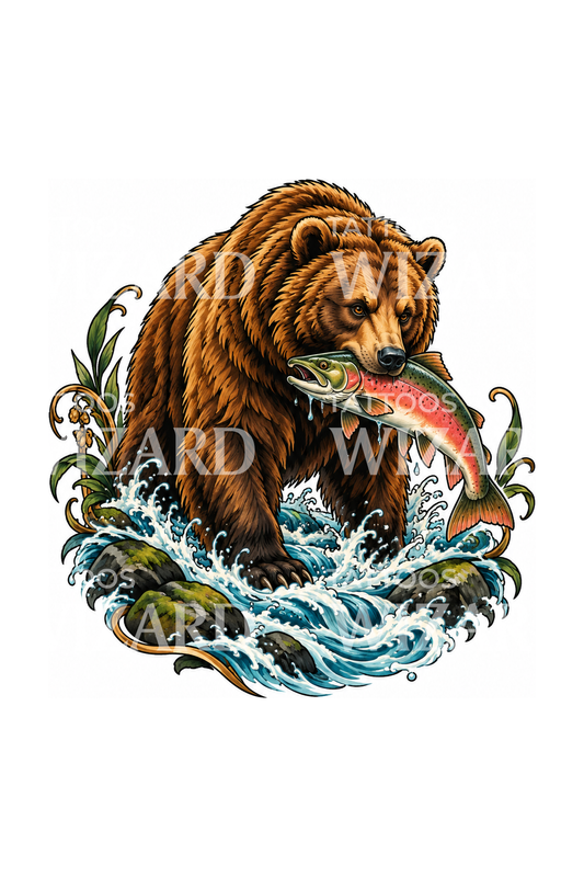 Lohesta nappaavan karhun tatuointi