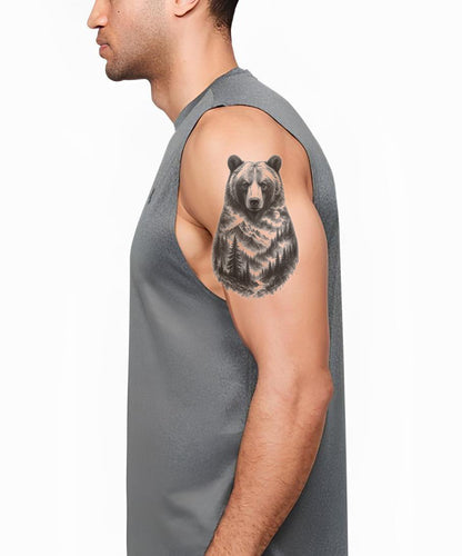 Doppelbelichtung Bär Tattoo-Design