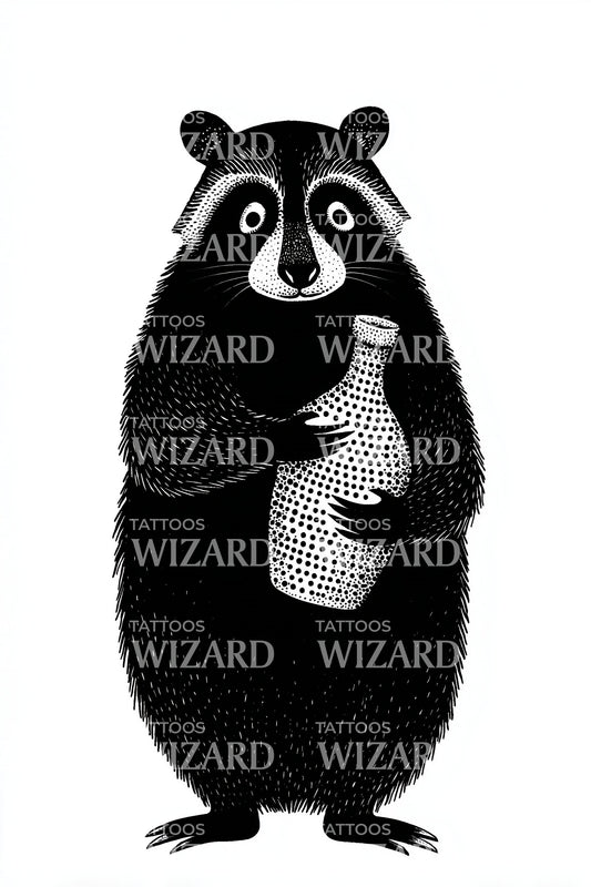 Design Tatuaggio Orso Sake Jar