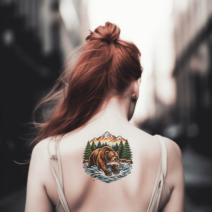 Mountain Bear Tattoo Design