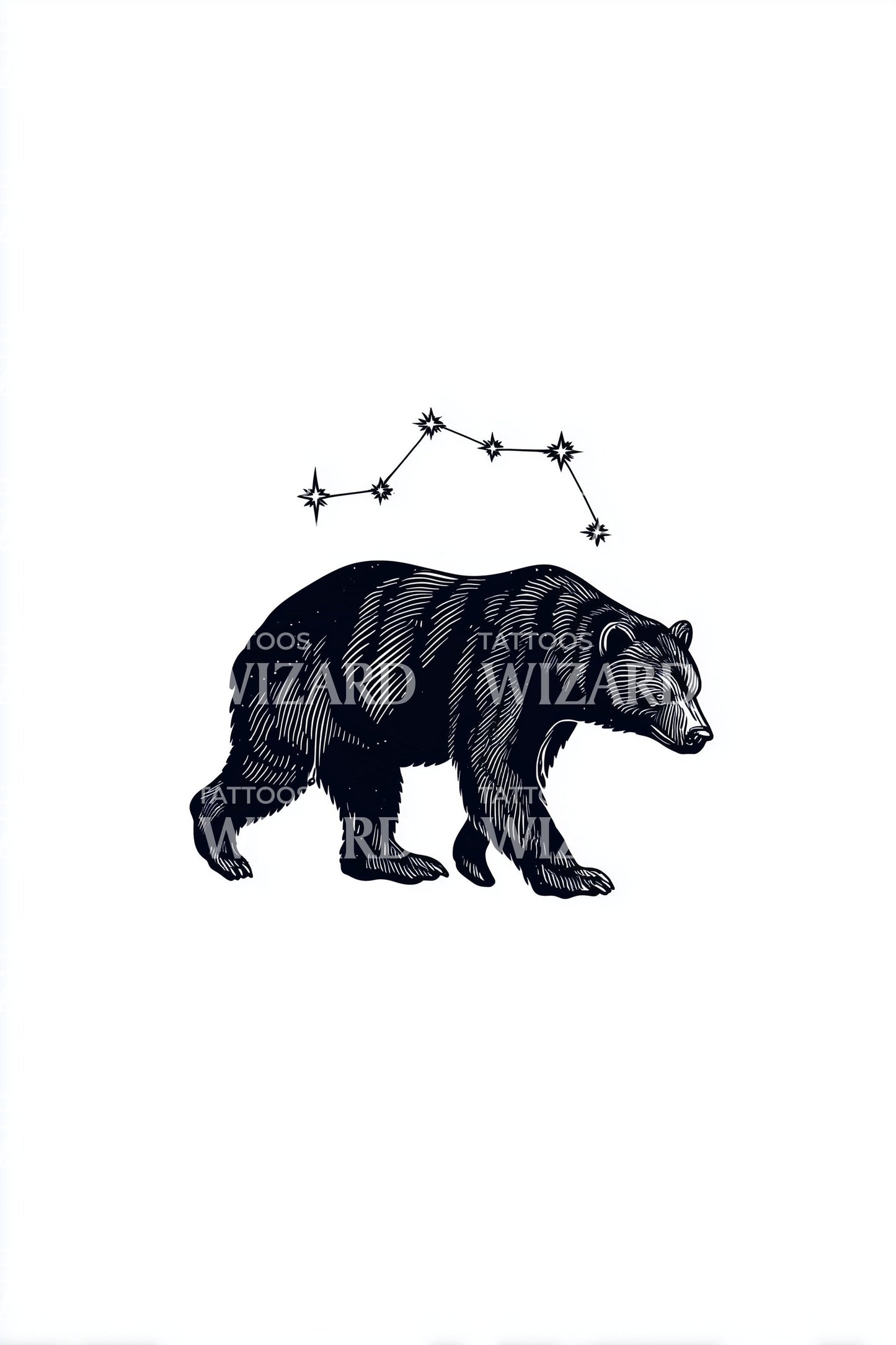 Bear with Little Dipper Tattoo Design