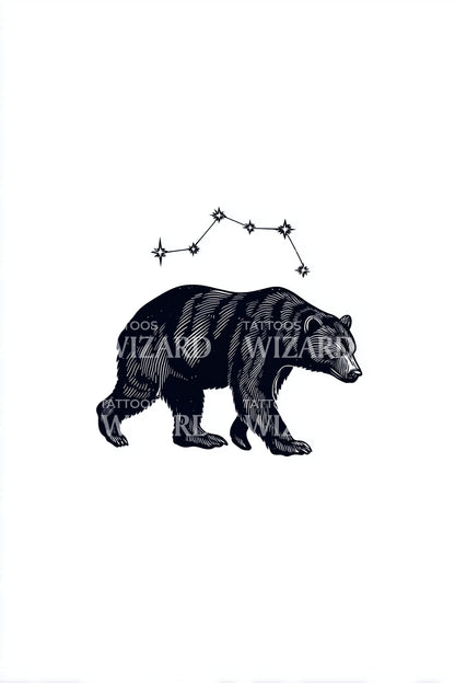 Bear with Little Dipper Tattoo Design