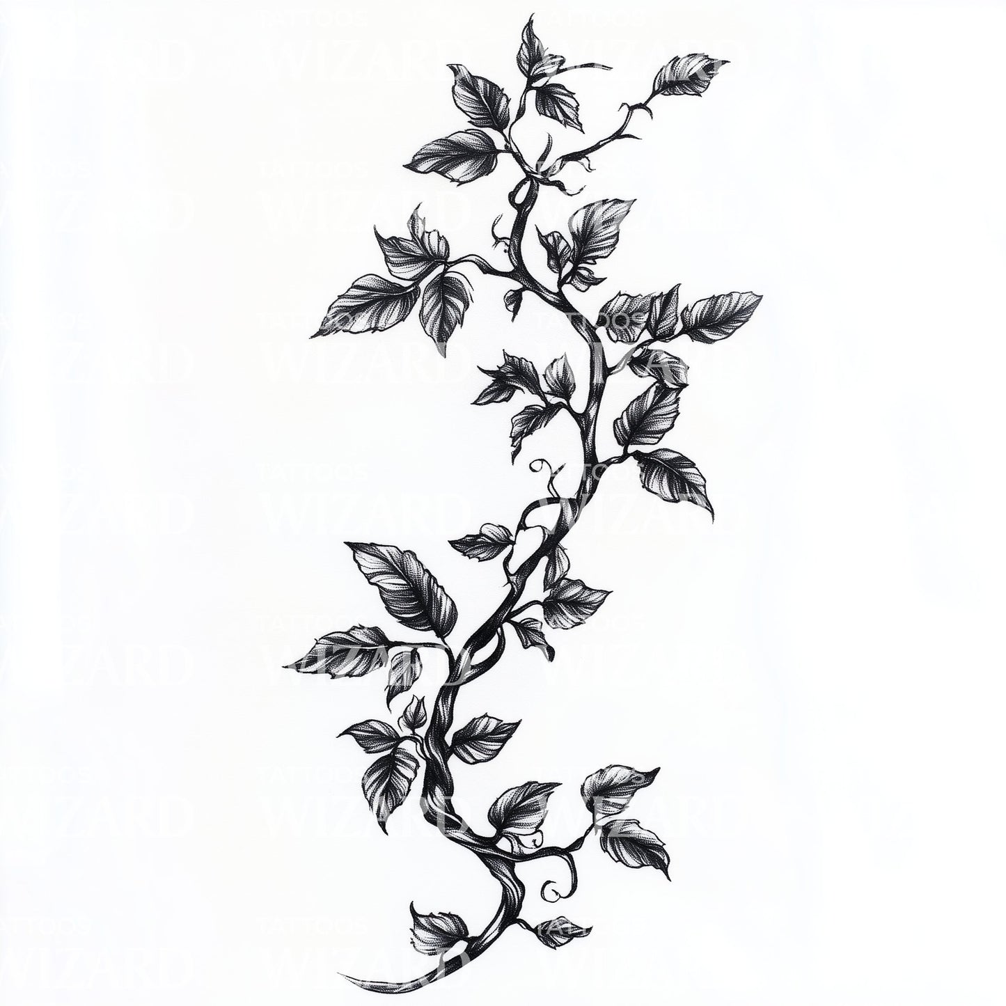 Beautiful Vine with Leaves Tattoo Design