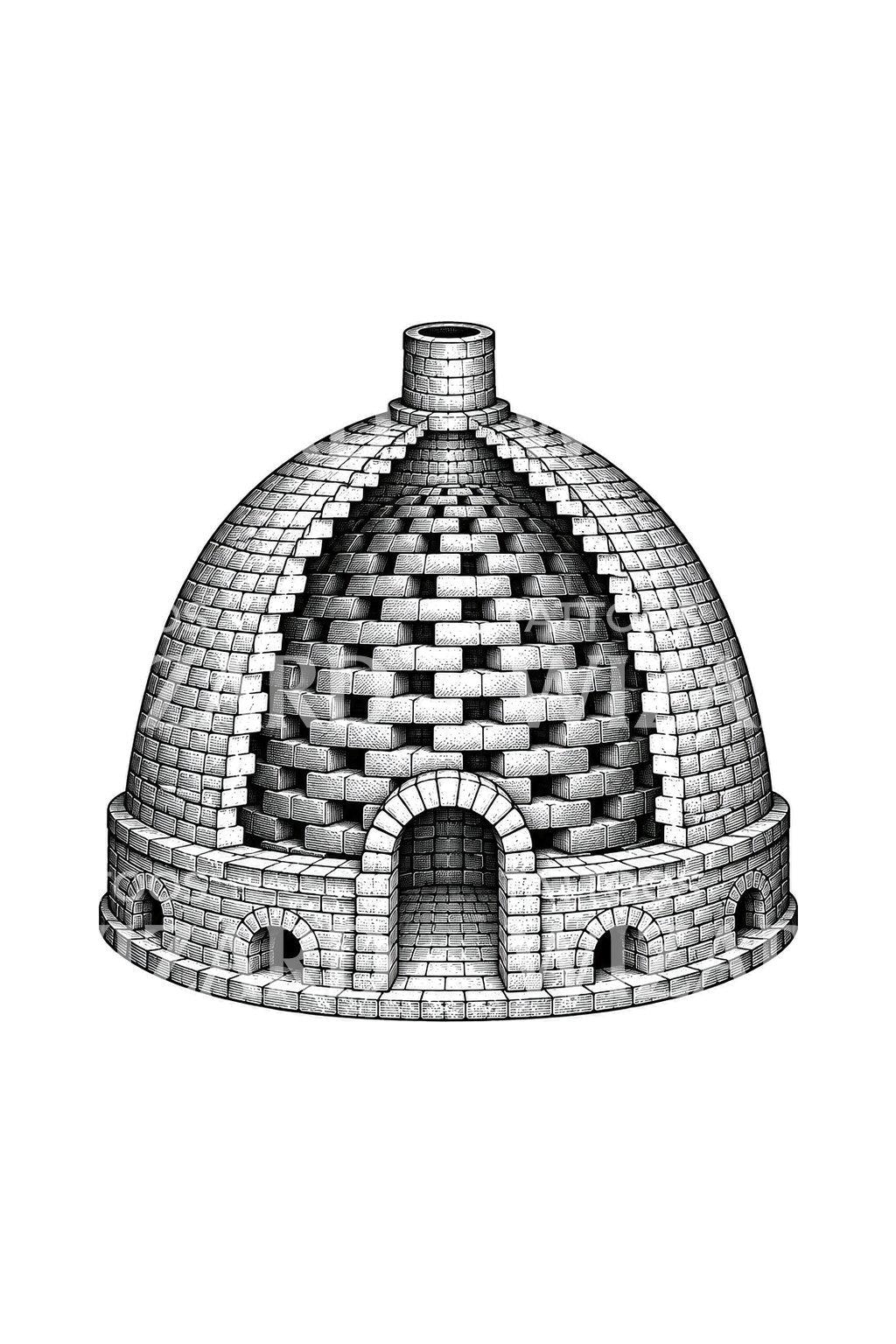 Beehive Brick Kiln Tattoo Design