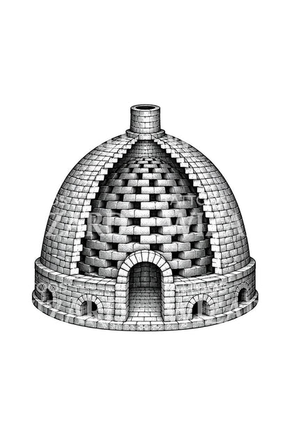 Beehive Brick Kiln Tattoo Design