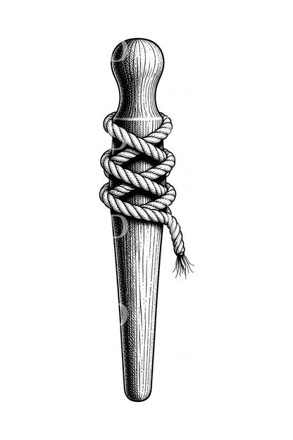 Tattoo-Illustration mit Belegnagel und Seilwindungen