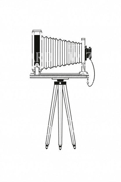 Bellows Plate Camera Tattoo Design