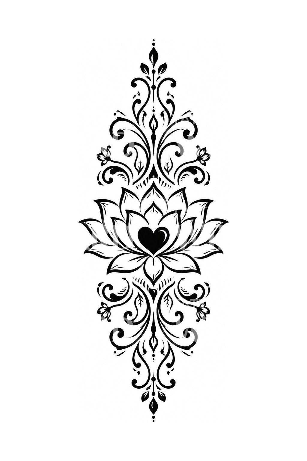 Tattoo-Design mit bengalischem Alpona-Lotusmotiv