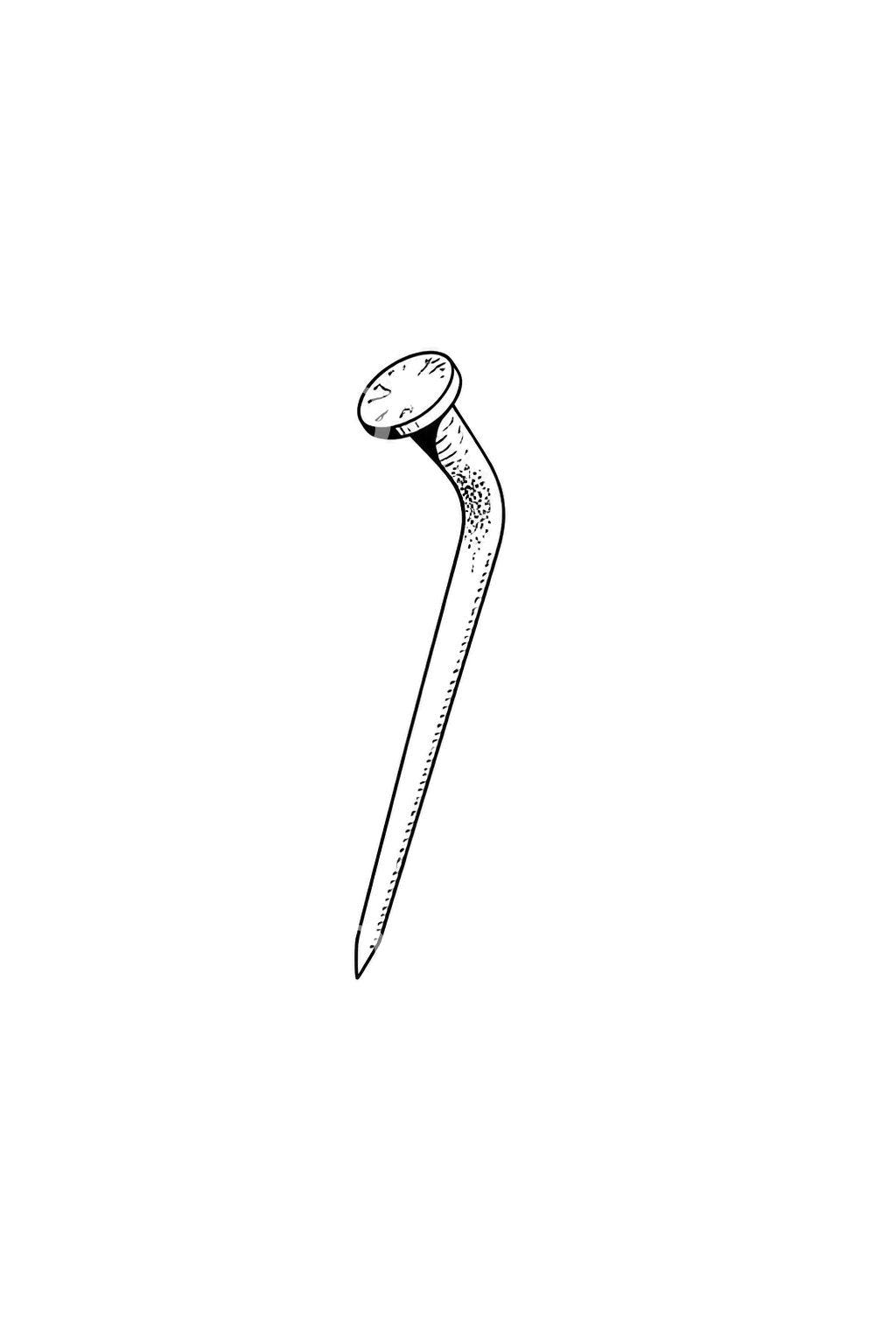 Bent Iron Nail Tattoo Design