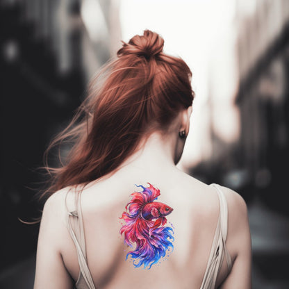 Watercolor Betta Fish Tattoo Design