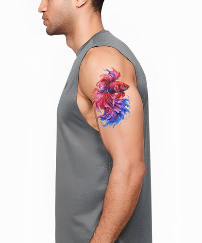 Watercolor Betta Fish Tattoo Design